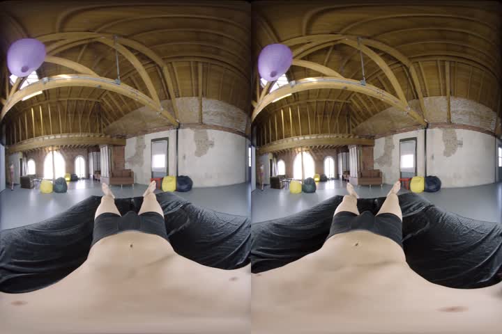 Loud moaning busty babe takes her friends dick in VR