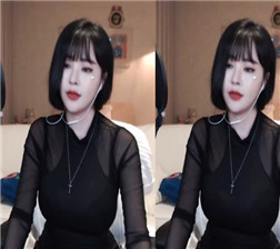 女主播的紧身黑色内衣5