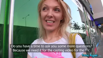 Fake Tv Producers Convince Hot Blonde To Suck Them Both Off_Gina Monelli