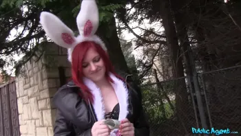 Hot Easter Bunny Girl Fucked Outside_Snow