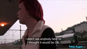 Redhead Gives Sloppy Blowjob And Fucks Stranger_Kristin B