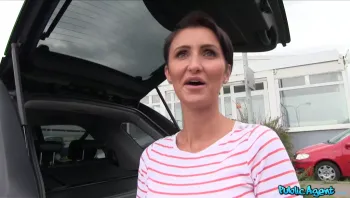 Short Haired Brunette Milf Bent Over And Fucked