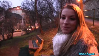 Skinny Blonde Fucked Outside