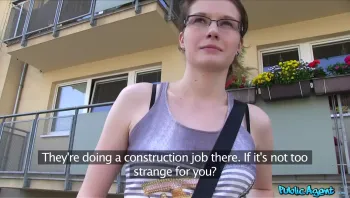 Hot Glasses Babe Fucks In Public Bathroom_Julie Paradise