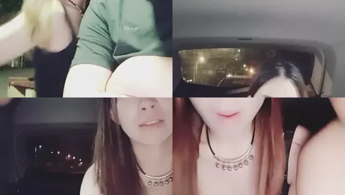 非常风骚的少妇和炮友深夜在户外露出口交回到车里车震啪啪十分淫荡