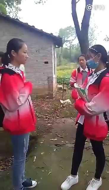 农村校园暴力事件，女娃耳光扇的真狠！