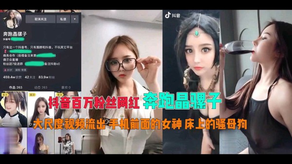 【抖音百万粉丝网红奔跑晶骡子】手机前面女神床上骚狗..