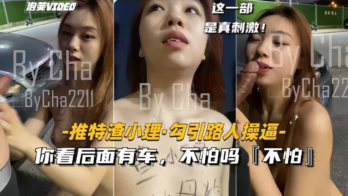 【推特渣小理-勾引路人野战】你看后面有车不怕吗？不怕-精品力荐..